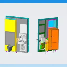 Komplett WC-panel rozsdamentes lemez borítással