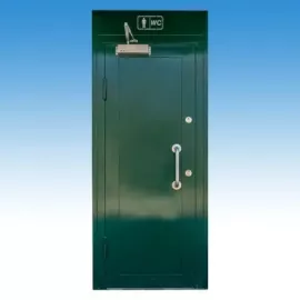 vasajtó, wc ajtó, rozsdamentes ajtó, lemezajtó, kültéri vasajtó, nyilvános wc, köztéri wc, parkoló wc