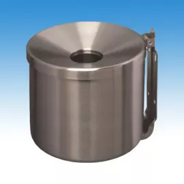 Kültéri, falra szerelhető, billenthető hamutartó, rozsdamentes acél, D160x140 mm, szálcsiszolt, 2 l