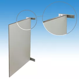 Piszoár válaszfal szürke műgyanta (13 mm) lapból 450x900 mm, erősített konzollal