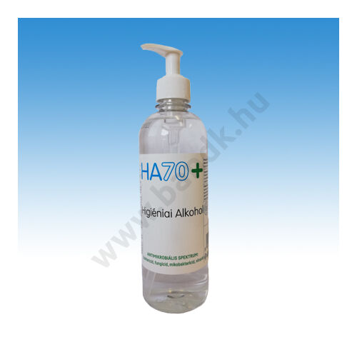 Alkoholos kézfertőtlenítőszer HA70+,  1 L-es  kiszerelésben, pumpás, baktericid, virucid, mikobaktericid, biocid
