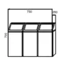 Kép 2/2 - BKH0051722 - Szelektív hulladékgyűjtő szinterezett felülettel, 3x37 liter