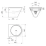 Kép 2/2 - BKH4118342 - Mediclinics fali mosdó szifonburkolattal, rozsdamentes acélból, D310x120 mm medencével.