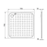 Kép 2/2 - BKH4370042 - zuhanytálca,rozsdamentes zuhanytálca,zuhanytálca 70x70                                                                                                                                                                                            