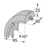 Kép 2/2 - BKH7501811 - Bumper 80 - Külső ívelt sarok BKH7501111 tipusú kórházi ütközéshárító sávhoz, PVC