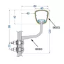 Kép 3/3 - I904G - Linea Touch - SPM Külső/belső sarok,  I900G típusú kórházi kapaszkodó rendszerhez, antibakteriális PVC-ből