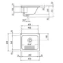 Kép 2/2 - LTJ450 - Univerzális mosóteknő "junior", csapteleppult nélkül 470x430mm, 400x340x240mm-es medence