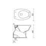 Kép 2/2 - TH420I - Idral Porcelán WC-kagyló mozgáskorlátozott felhasználók részére, magasított, padlón álló, alsó kifolyással