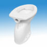 Kép 2/3 - TH422I - Idral Porcelán WC-kagyló mozgáskorlátozott felhasználók részére, magasított, padlón álló, alsó kifolyással, kivágás nélk