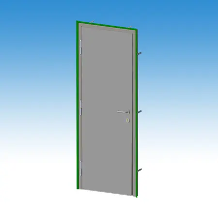 Rozsdamentes szerviztéri ajtó, fém ajtó, tokkal 900x2000 mm