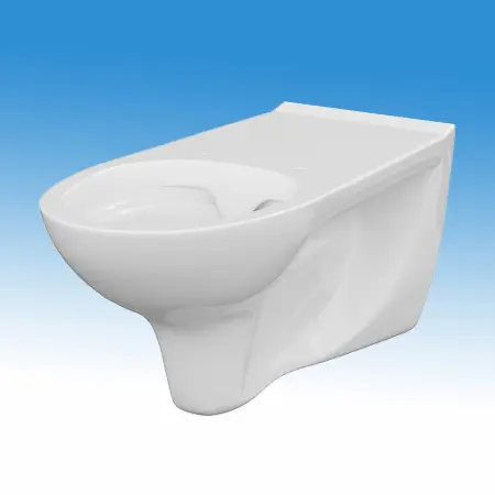 Porcelán WC-kagyló mozgáskorlátozottaknak, perem nélküli, fali, hátsó kifolyással, zárt, 720 mm kinyúlással